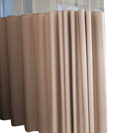 Antimicrobial Cubicle Curtain McK66 SnapToCurtain™ 1 Panel Cocomo Biscuit 66 X 84 Inch (Includes Top Mesh)