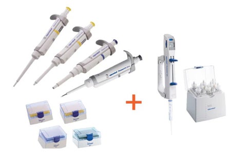 Pipettor Kit Eppendorf Research® plus / Repeater® 0.1 to 2.5 µL, 2 to 20 µL, 20 to 200 µL, 100 to 1,000 µL Graduated NonSterile