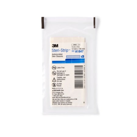 Antimicrobial Skin Closure Strip Steri-Strip™ Antimicrobial 1/2 X 4 Inch Nonwoven Material Reinforced Strip Tan