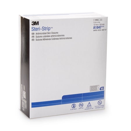 Antimicrobial Skin Closure Strip Steri-Strip™ Antimicrobial 1/2 X 4 Inch Nonwoven Material Reinforced Strip Tan