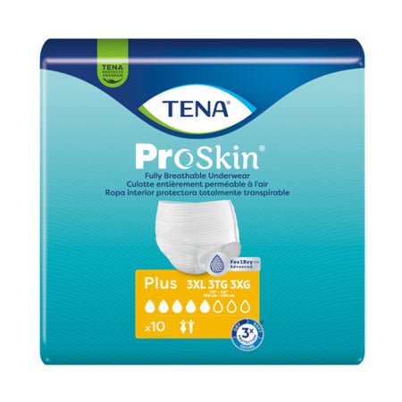 Absorbent Underwear TENA ProSkin™ Plus Pull On with Tear Away Seams Adult 3X-Large Unisex Disposable Moderate Absorbency