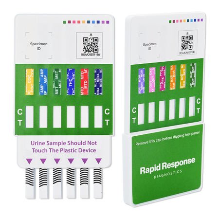 Drugs of Abuse Test Kit Rapid Response® AMP1000, BAR300, BUP10, BZO300, COC300, mAMP/MET1000, MDMA500, MOP300, MTD300, OXY100, PPX300, THC50 25 Tests CLIA Waived