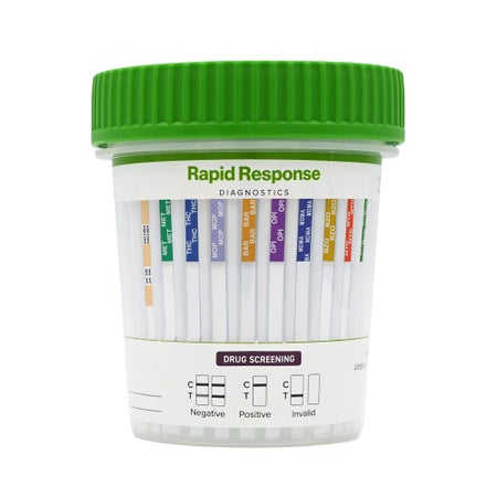 Drugs of Abuse Test Kit Rapid Response® AMP1000, BAR300, BUP10, BZO300, COC300, mAMP/MET1000, MDMA500, MOP300, MTD300, OPI2000, OXY100, THC50 (CRE, pH, OX) 25 Tests CLIA Waived