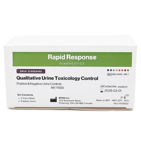 Control Set Rapid Response® Qualitative Urine Toxicology (12.1) Positive Level / Negative Level 2 X 10 mL