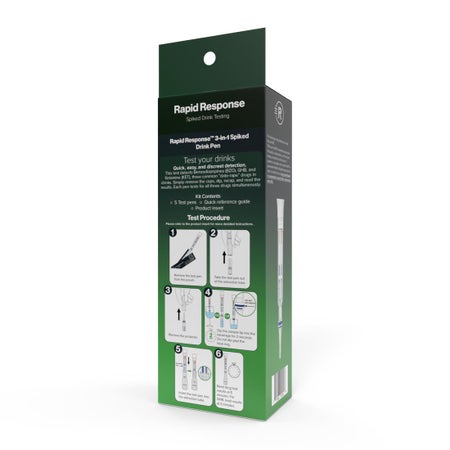 Drug Identification Test Kit Rapid Response® Benzodiazepines (BZO), Ketamine (KET), Gamma Hydroxybutyrate (GHB) 5 Tests