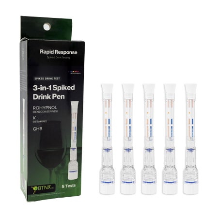 Drug Identification Test Kit Rapid Response® Benzodiazepines (BZO), Ketamine (KET), Gamma Hydroxybutyrate (GHB) 5 Tests
