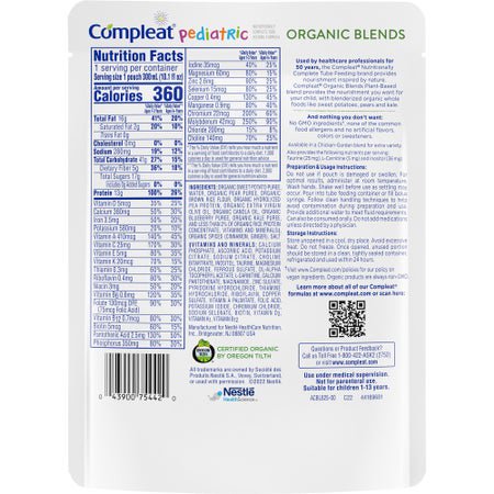 Pediatric Oral Supplement Compleat® Pediatric Organic Blends Plant Blend Flavor 10.1 oz. Pouch Liquid Organic
