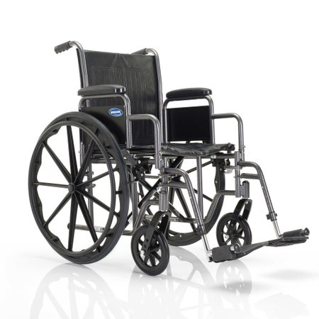 Wheelchair Essentials™ Tracer EX1 Desk Length Arm Swing-Away Footrest Black Upholstery 16 Inch Seat Width Adult 250 lbs. Weight Capacity