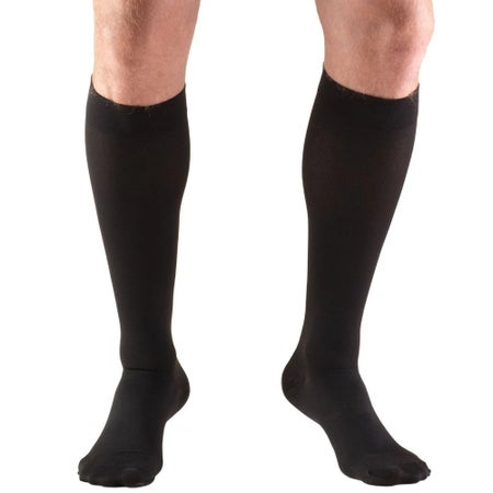 Compression Stocking Truform Knee High X-Large Black Closed Toe