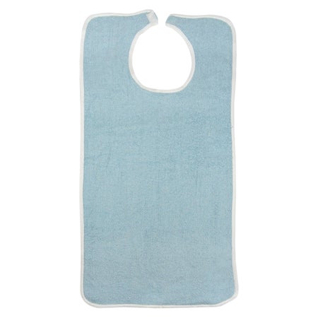 Bib Hook and Loop Closure Reusable Terry Cloth Blue