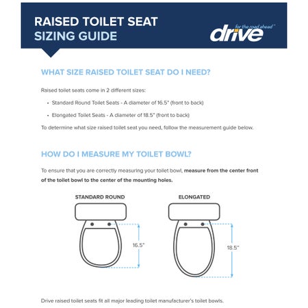 Raised Toilet Seat Drive™ 4 Inch Height Standard / Elongated 400 lbs. Weight Capacity