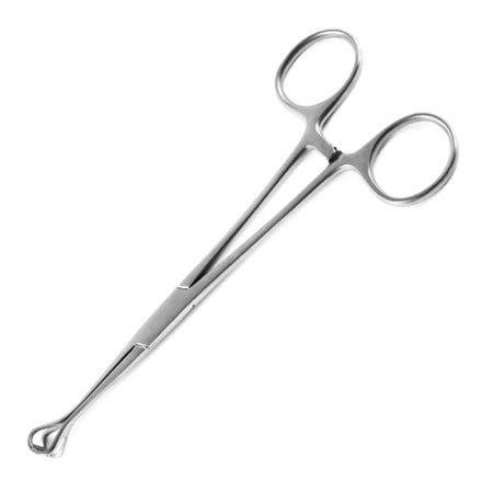 Tissue Holding Forceps Sklar® Babcock 14 Inch Length OR / Surgical Grade German Stainless Steel NonSterile Locking Finger Ring Handle Straight Delicate, Fenestrated Triangular Tips