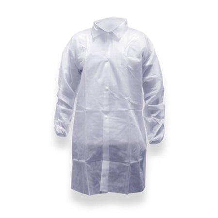 Cleanroom Lab Coat Pharma-Coat™ White 2X-Large Mid Length Nonwoven Polypropylene Disposable