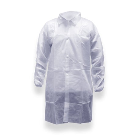 Cleanroom Lab Coat Pharma-Coat™ White 3X-Large Mid Length Nonwoven Polypropylene Disposable
