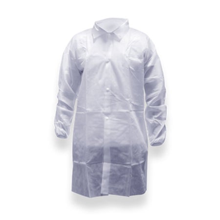 Cleanroom Lab Coat Pharma-Coat™ White 4X-Large Mid Length Nonwoven Polypropylene Disposable