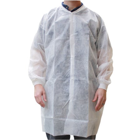 Cleanroom Lab Coat Pharma-Coat™ White 2X-Large Mid Length Nonwoven Polypropylene Disposable