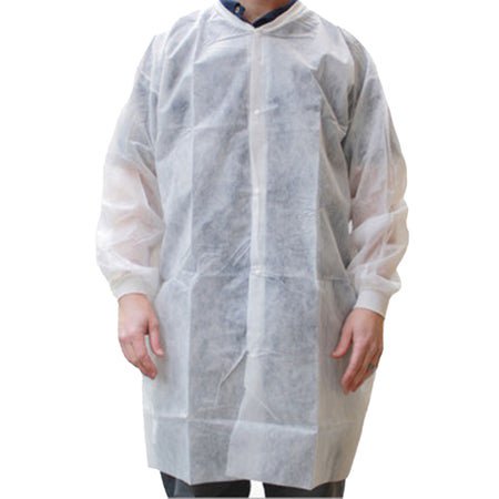 Cleanroom Lab Coat Pharma-Coat™ White 3X-Large Mid Length Nonwoven Polypropylene Disposable