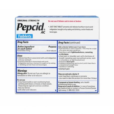Antacid Pepcid® AC 10 mg Strength Tablet 30 per Box