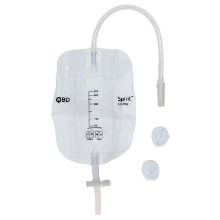 Urinary Leg Bag Spirit™ T-tap Drainage Valve Sterile 350 mL Vinyl
