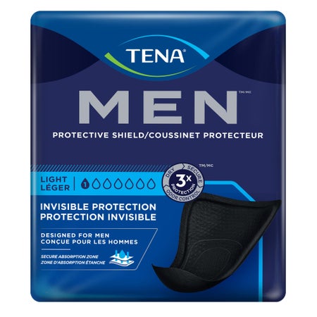 Bladder Control Pad TENA® Men™ Light Shield Light Absorbency One Size Fits Most
