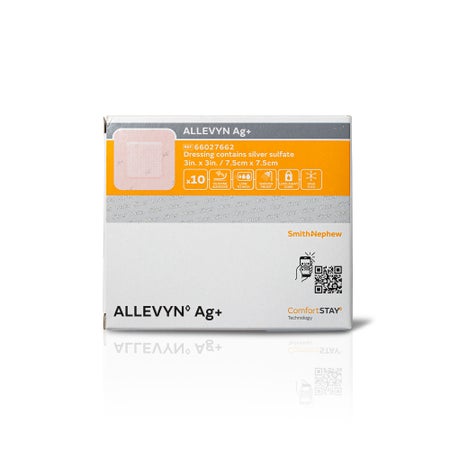 Silver Foam Dressing Allevyn Ag+ Border 3 X 3 Inch Square Sterile