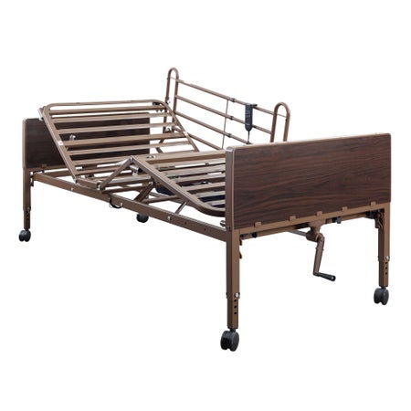 Semi-Electric Bed MedaCure® Semi-Electric 80 Inch Length Slat Deck 2 Functions 15 to 23 Inch Height Range