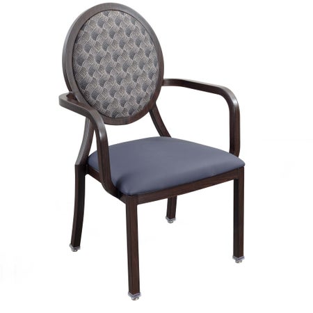 Dining Chair MedaCure® Blue Fixed Arms Vinyl 500 lbs. Weight Capacity