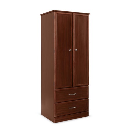 Wardrobe Medacure Inc Cherry 30 W X 23 D X 76 H Inch 2 Drawers Without Shelves Double Doors
