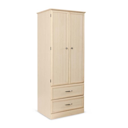 Wardrobe Medacure Inc Maple 30 W X 23 D X 76 H Inch 2 Drawers Without Shelves Double Doors