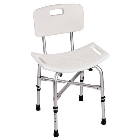 Shower Chair Without Arms Aluminum Frame With Backrest 20 Inch Seat Width 500 lbs. Weight Capacity