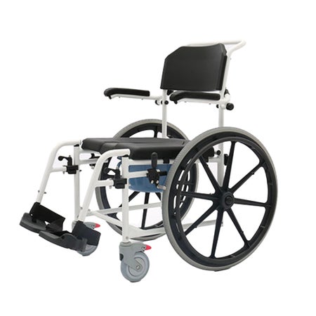Commode / Shower Chair MedaCure® Padded Drop Arms Aluminum Frame With Backrest 18 Inch Seat Width 265 lbs. Weight Capacity