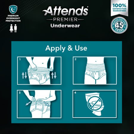 Absorbent Underwear Attends® Premier Pull On with Tear Away Seams Adult X-Large Unisex Disposable Heavy Absorbency