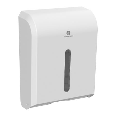 Paper Towel Dispenser Georgia-Pacific® Combi-Fold White Plastic Manual Pull 400 C-Fold / 600 Multifold / One Pack of BigFold® Wall Mount