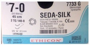 Nonabsorbable Suture with Needle Perma-Hand™ Silk TG140-8 3/8 Circle Spatula Needle Size 7-0 Braided