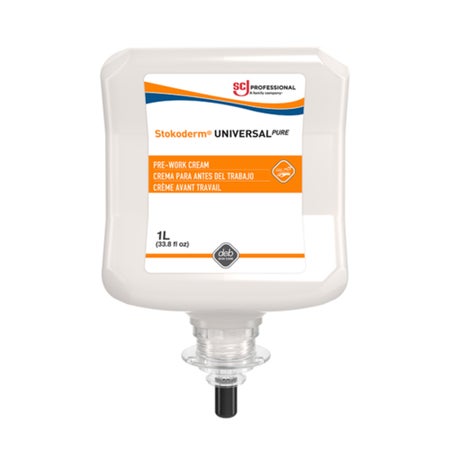 Hand Moisturizer Stokoderm® Universal PURE 1 Liter Dispenser Refill Bottle Unscented Cream