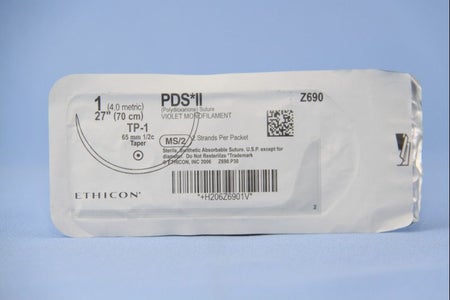 Absorbable Suture with Needle PDS™ II Polydioxanone TP-1 1/2 Circle Taper Point Needle Size 1 Monofilament