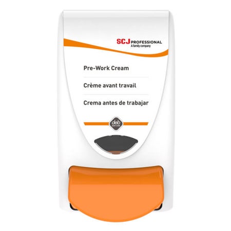 Hand Hygiene Dispenser Pre-Work Cream White Plastic Manual Push 1 Liter Wall Mount