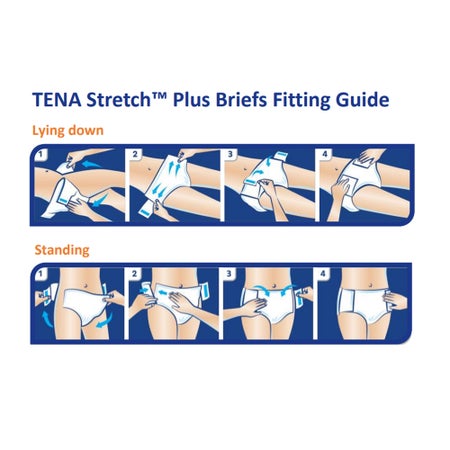 Incontinence Brief TENA Stretch™ Plus Adult Large / X-Large Unisex Disposable Moderate Absorbency