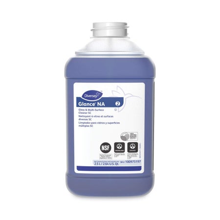 Glass / Surface Cleaner Refill Diversey™ Glance NA Ammoniated Manual Pour Liquid 2.5 Liter Bottle Unscented NonSterile