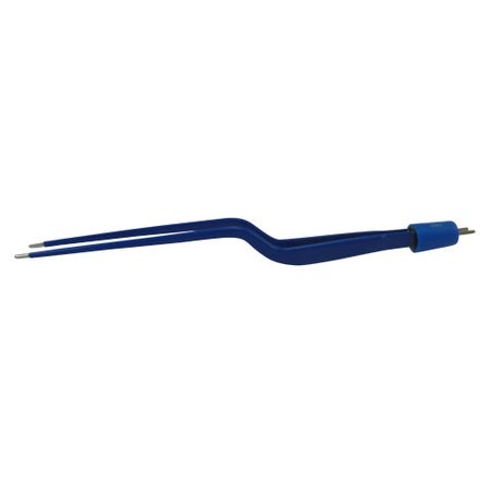 Bipolar Forceps Olsen® 8-1/4 Inch Length OR / Surgical Grade Stainless Steel Sterile NonLocking Thumb Handle Straight 2 mm Wide Tips