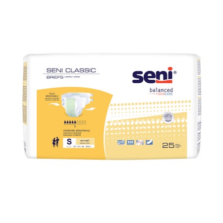 Incontinence Brief Seni® Classic Adult Small Unisex Disposable Moderate Absorbency