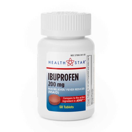 Pain Relief HEALTH STAR® 200 mg Strength Ibuprofen Tablet 50 Per Bottle
