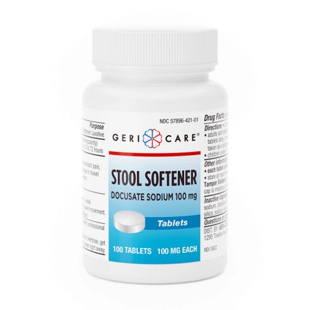 Stool Softener Geri-Care® Tablet 100 per Bottle 100 mg Strength Docusate Sodium