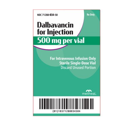 Dalbavancin HCl, Preservative Free 500 mg Intravenous Injection 25 mL