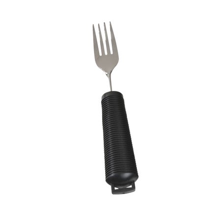 Bendable Fork Alimed® Built Up Handle Black Stainless Steel / Nylon-Coated
