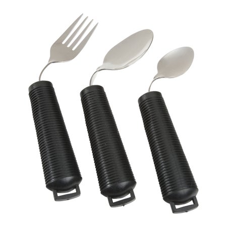Bendable Fork Alimed® Built Up Handle Black Stainless Steel / Nylon-Coated