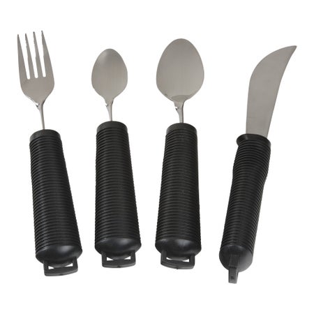 Bendable Fork Alimed® Built Up Handle Black Stainless Steel / Nylon-Coated