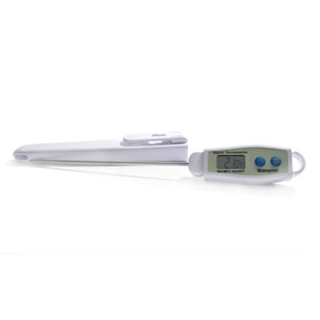 Digital Water-Resistant Thermometer Thermco® Fahrenheit / Celsius -58° to +572°F (-50° to +300°C) Stainless Steel Probe Battery Operated