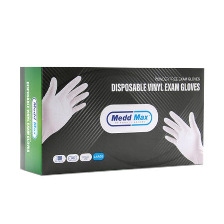 Exam Glove Medd Max™ Large NonSterile Vinyl Standard Cuff Length Smooth Clear Not Rated