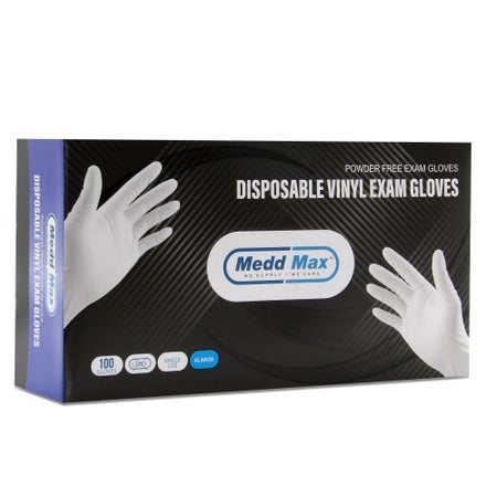 Exam Glove Medd Max™ X-Large NonSterile Vinyl Standard Cuff Length Smooth Clear Not Rated